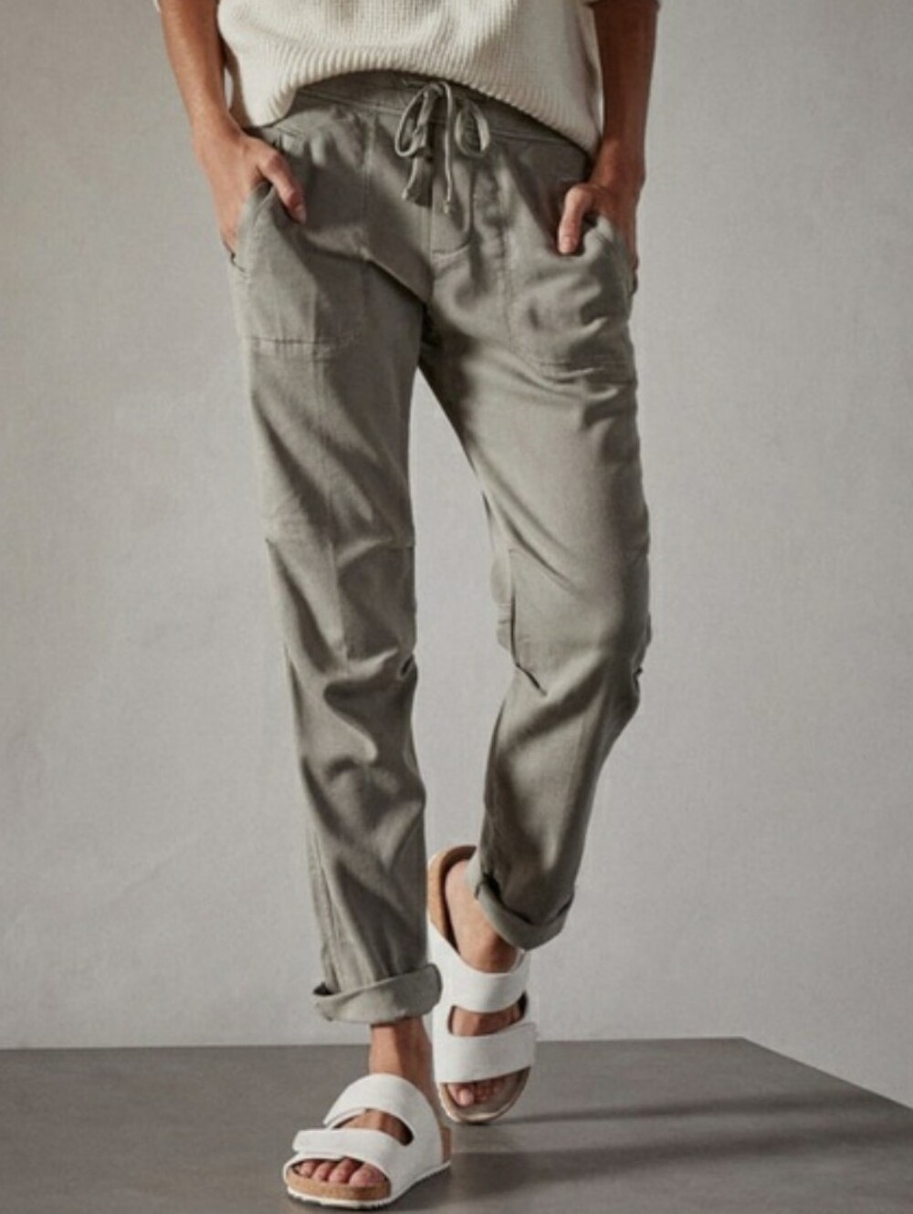 James Perse Soft Drape Utility Pant In Driftwood